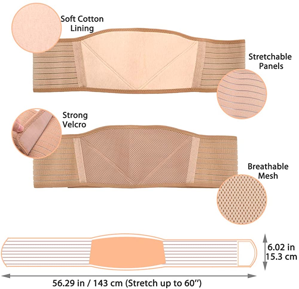 Maternity Belt Pregnancy Belt Maternity Belly Band Breathable Adjustable Abdominal Binder Support for Pelvic Hip Lumbar Lower Back