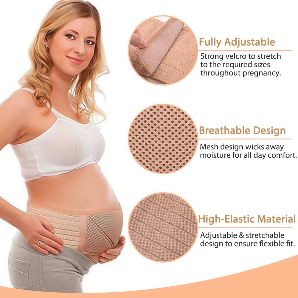 Maternity Belt Pregnancy Belt Maternity Belly Band Breathable Adjustable Abdominal Binder Support for Pelvic Hip Lumbar Lower Back