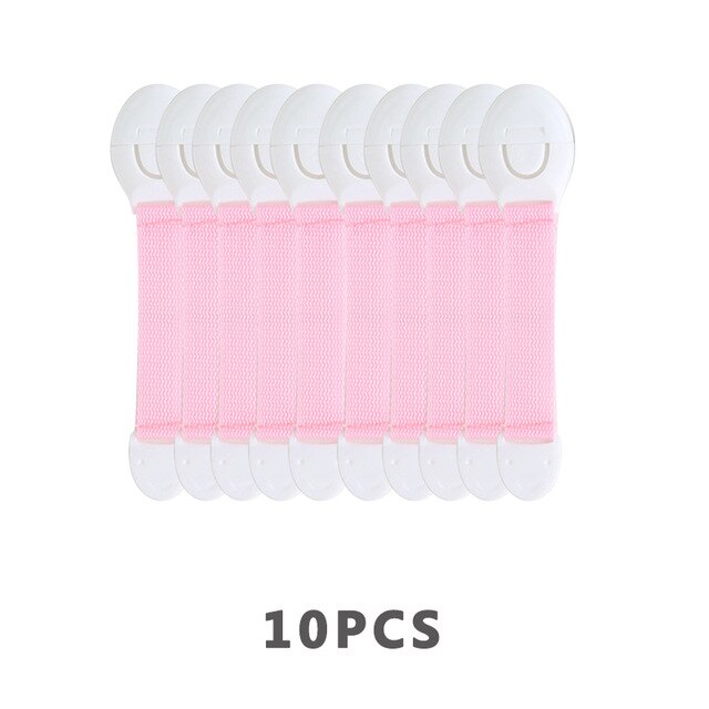 10Pcs/Lot Baby Safety Lock Protection From Children Refrigerator Plastic Child Castle Drawer Cabinet Kids Security Door Stopper