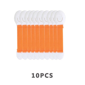 10Pcs/Lot Baby Safety Lock Protection From Children Refrigerator Plastic Child Castle Drawer Cabinet Kids Security Door Stopper