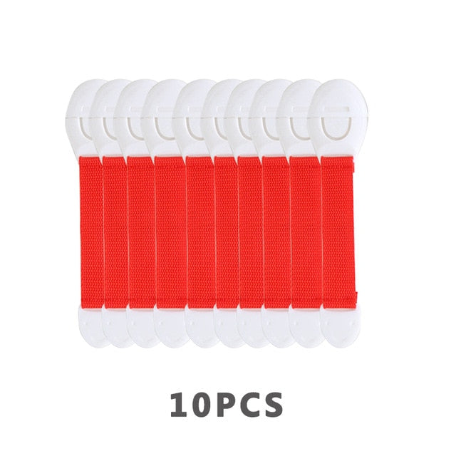 10Pcs/Lot Baby Safety Lock Protection From Children Refrigerator Plastic Child Castle Drawer Cabinet Kids Security Door Stopper
