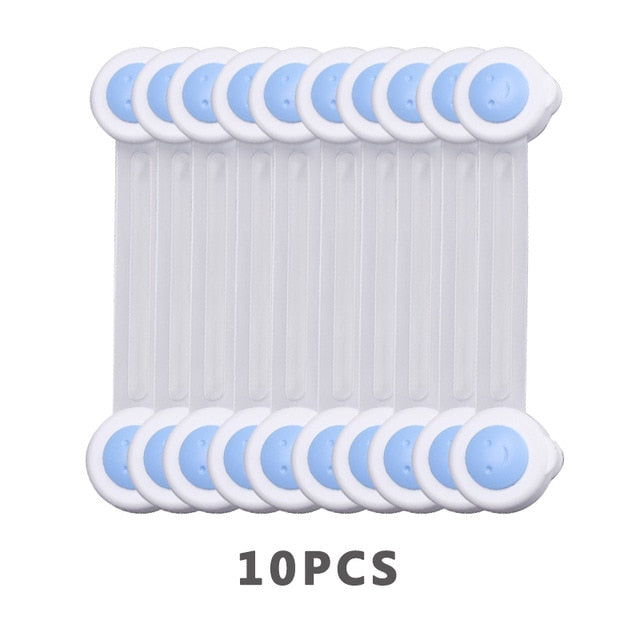 10Pcs/Lot Baby Safety Lock Protection From Children Refrigerator Plastic Child Castle Drawer Cabinet Kids Security Door Stopper