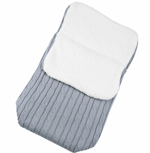 Infant Baby Knitted Warm Swaddle Sleeping Bag Thicken Blanket Fleece Thickness Autumn/winter Stroller Warm Wrap Blanket
