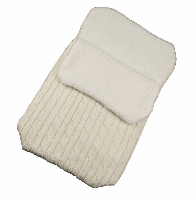 Infant Baby Knitted Warm Swaddle Sleeping Bag Thicken Blanket Fleece Thickness Autumn/winter Stroller Warm Wrap Blanket