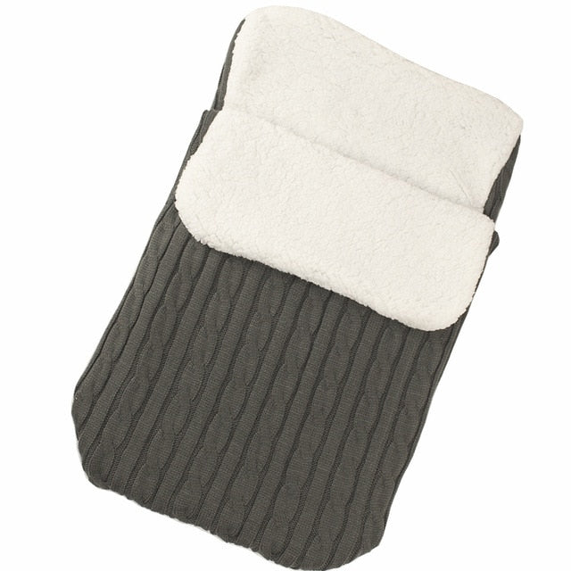 Infant Baby Knitted Warm Swaddle Sleeping Bag Thicken Blanket Fleece Thickness Autumn/winter Stroller Warm Wrap Blanket