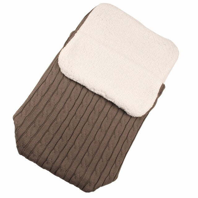 Infant Baby Knitted Warm Swaddle Sleeping Bag Thicken Blanket Fleece Thickness Autumn/winter Stroller Warm Wrap Blanket
