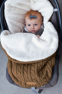Infant Baby Knitted Warm Swaddle Sleeping Bag Thicken Blanket Fleece Thickness Autumn/winter Stroller Warm Wrap Blanket