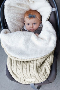 Infant Baby Knitted Warm Swaddle Sleeping Bag Thicken Blanket Fleece Thickness Autumn/winter Stroller Warm Wrap Blanket