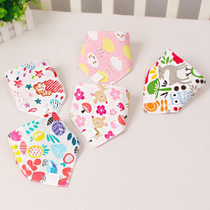 5 Pcs/Lot Baby care Bandana Bibs Scarf Burp Cloths Saliva for Newborn Infant Toddler Boys Girls Kids Cartoon Triangle Cotton Bib