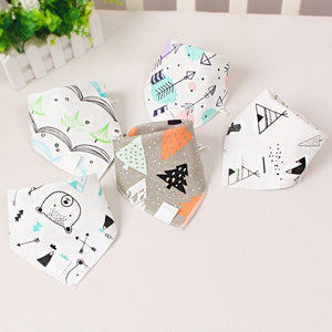 5 Pcs/Lot Baby care Bandana Bibs Scarf Burp Cloths Saliva for Newborn Infant Toddler Boys Girls Kids Cartoon Triangle Cotton Bib