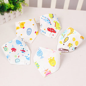 5 Pcs/Lot Baby care Bandana Bibs Scarf Burp Cloths Saliva for Newborn Infant Toddler Boys Girls Kids Cartoon Triangle Cotton Bib