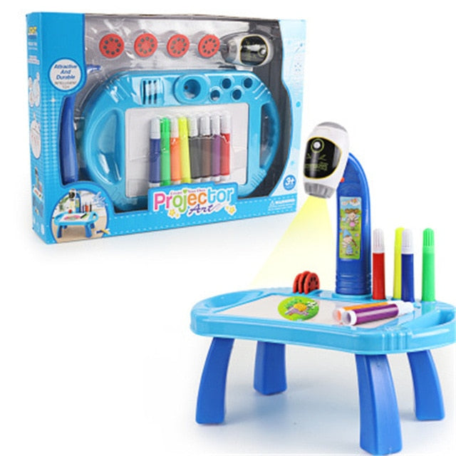 Children Led Projector Art Drawing Table Toys Kids Painting Board Desk Arts and Crafts Projection Educational Learning gifts Toy
