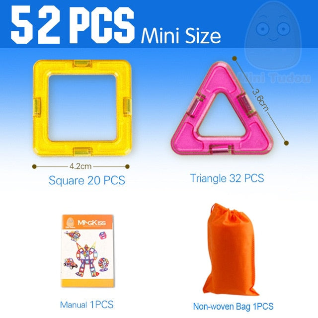 52-106PCS Mini Magnetic Blocks Educational Construction Set Models & Building Toy ABS Magnet Designer Kids Magnets Game Gift