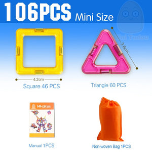 52-106PCS Mini Magnetic Blocks Educational Construction Set Models & Building Toy ABS Magnet Designer Kids Magnets Game Gift