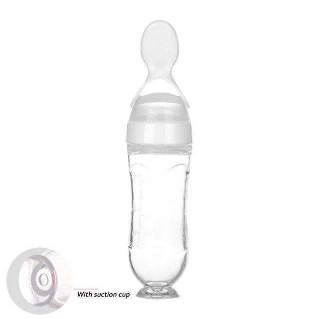 90ML Safe Newborn Baby Feeding Bottle Toddler Silicone Squeeze Feeding Spoon Milk Bottle Baby Training Feeder Food Supplement
