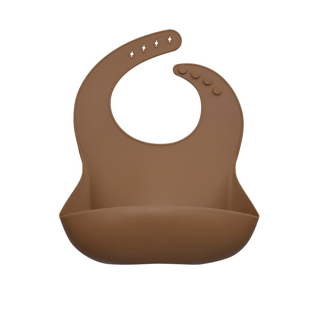 Fashion Washable Waterproof Adjustable Silicone Baby Bib Newborn Infant Feeding Soft Scarf Drooling Bibs
