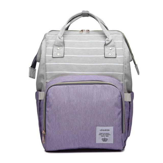 Lequeen Fashion Mummy Maternity Nappy Bag Large Capacity Nappy Bag Travel Backpack Nursing Bag for Baby Care Women's Fashion Bag