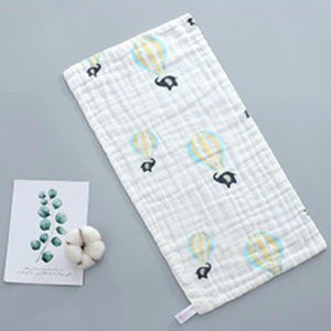 25*50cm Baby Six-layer Pure Cotton Printed Long Square Towel Combed Cotton Long Gauze Towel Newborn Feeding Towel Baby Washing T
