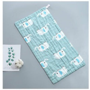 25*50cm Baby Six-layer Pure Cotton Printed Long Square Towel Combed Cotton Long Gauze Towel Newborn Feeding Towel Baby Washing T