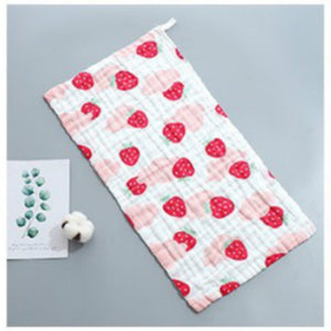 25*50cm Baby Six-layer Pure Cotton Printed Long Square Towel Combed Cotton Long Gauze Towel Newborn Feeding Towel Baby Washing T