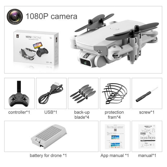 Protable Mini Drone 4K 1080P HD Camera WiFi Fpv Air Pressure Altitude Hold Foldable Quadcopter RC Drone Toy