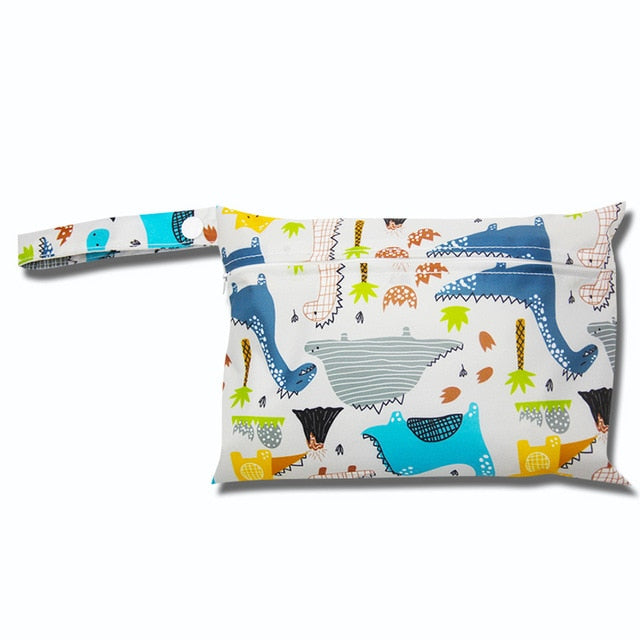 Cute Cartoon Striped Baby Diaper Bag Waterproof Travel Maternity Small Wet Bags for Mommy Storage Stroller Accessories 28*30cm