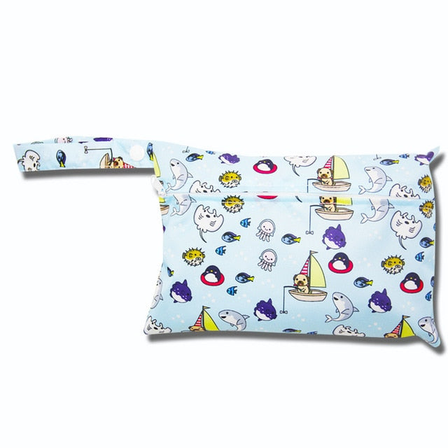 Cute Cartoon Striped Baby Diaper Bag Waterproof Travel Maternity Small Wet Bags for Mommy Storage Stroller Accessories 28*30cm
