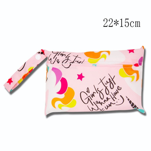 Cute Cartoon Striped Baby Diaper Bag Waterproof Travel Maternity Small Wet Bags for Mommy Storage Stroller Accessories 28*30cm