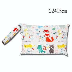 Cute Cartoon Striped Baby Diaper Bag Waterproof Travel Maternity Small Wet Bags for Mommy Storage Stroller Accessories 28*30cm