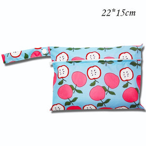 Cute Cartoon Striped Baby Diaper Bag Waterproof Travel Maternity Small Wet Bags for Mommy Storage Stroller Accessories 28*30cm