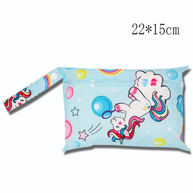 Cute Cartoon Striped Baby Diaper Bag Waterproof Travel Maternity Small Wet Bags for Mommy Storage Stroller Accessories 28*30cm