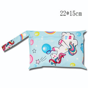 Cute Cartoon Striped Baby Diaper Bag Waterproof Travel Maternity Small Wet Bags for Mommy Storage Stroller Accessories 28*30cm