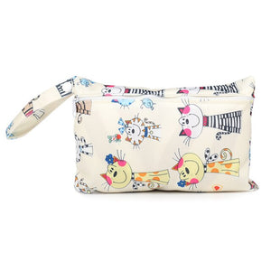 Cute Cartoon Striped Baby Diaper Bag Waterproof Travel Maternity Small Wet Bags for Mommy Storage Stroller Accessories 28*30cm
