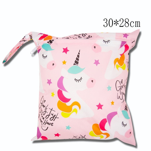 Cute Cartoon Striped Baby Diaper Bag Waterproof Travel Maternity Small Wet Bags for Mommy Storage Stroller Accessories 28*30cm
