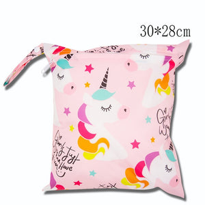 Cute Cartoon Striped Baby Diaper Bag Waterproof Travel Maternity Small Wet Bags for Mommy Storage Stroller Accessories 28*30cm