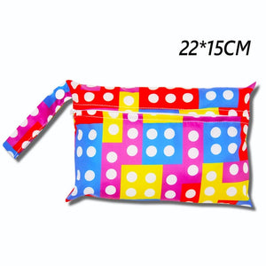 Cute Cartoon Striped Baby Diaper Bag Waterproof Travel Maternity Small Wet Bags for Mommy Storage Stroller Accessories 28*30cm