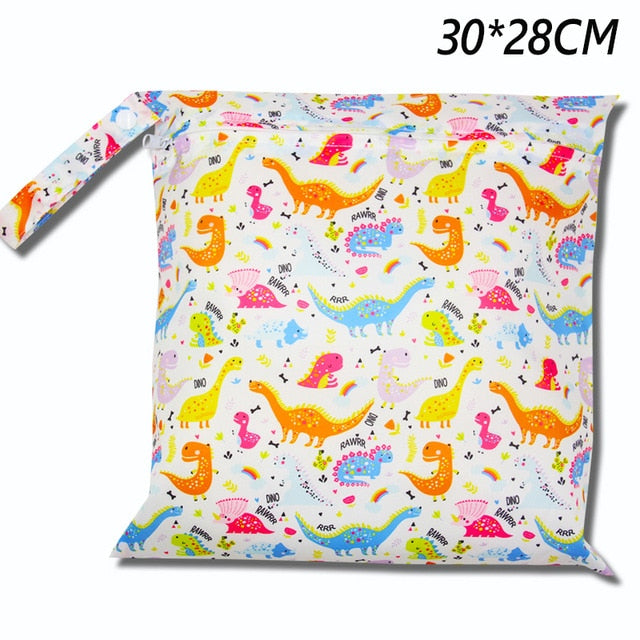 Cute Cartoon Striped Baby Diaper Bag Waterproof Travel Maternity Small Wet Bags for Mommy Storage Stroller Accessories 28*30cm