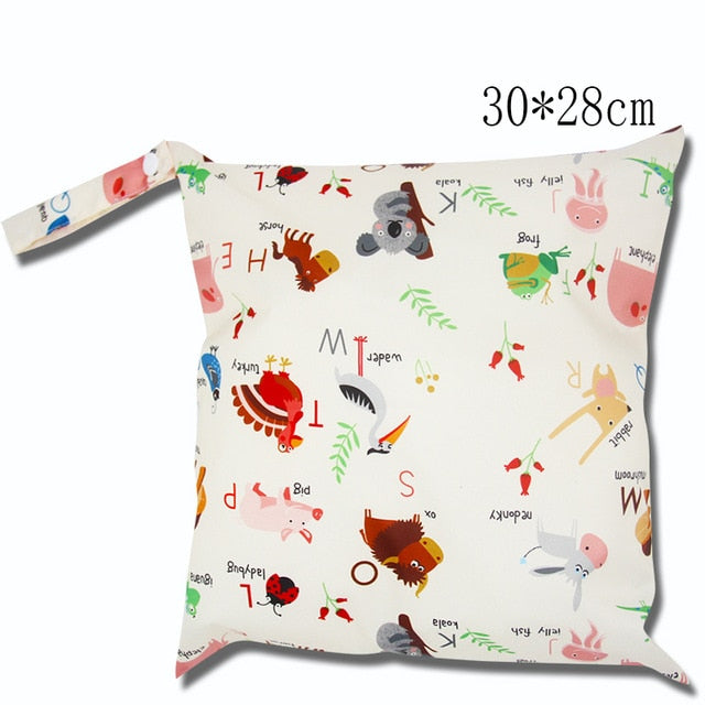 Cute Cartoon Striped Baby Diaper Bag Waterproof Travel Maternity Small Wet Bags for Mommy Storage Stroller Accessories 28*30cm