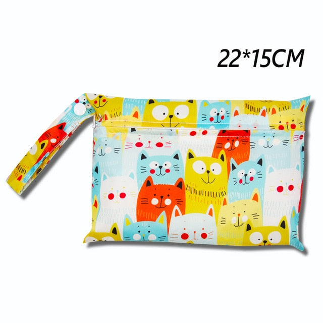 Cute Cartoon Striped Baby Diaper Bag Waterproof Travel Maternity Small Wet Bags for Mommy Storage Stroller Accessories 28*30cm