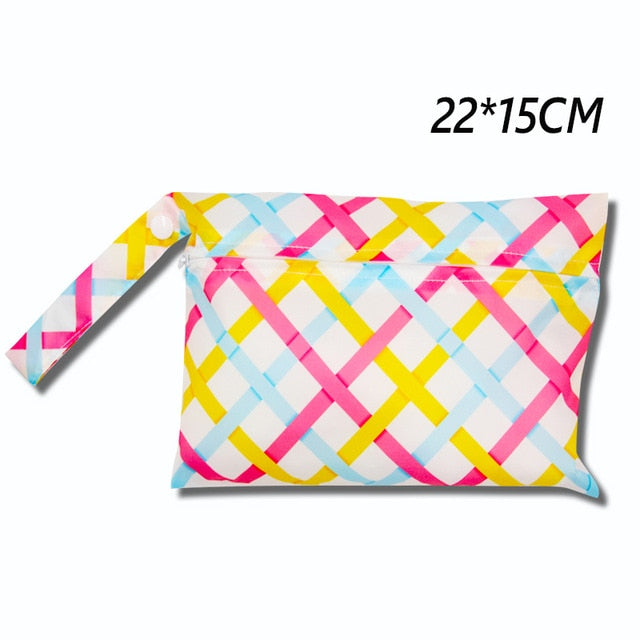 Cute Cartoon Striped Baby Diaper Bag Waterproof Travel Maternity Small Wet Bags for Mommy Storage Stroller Accessories 28*30cm