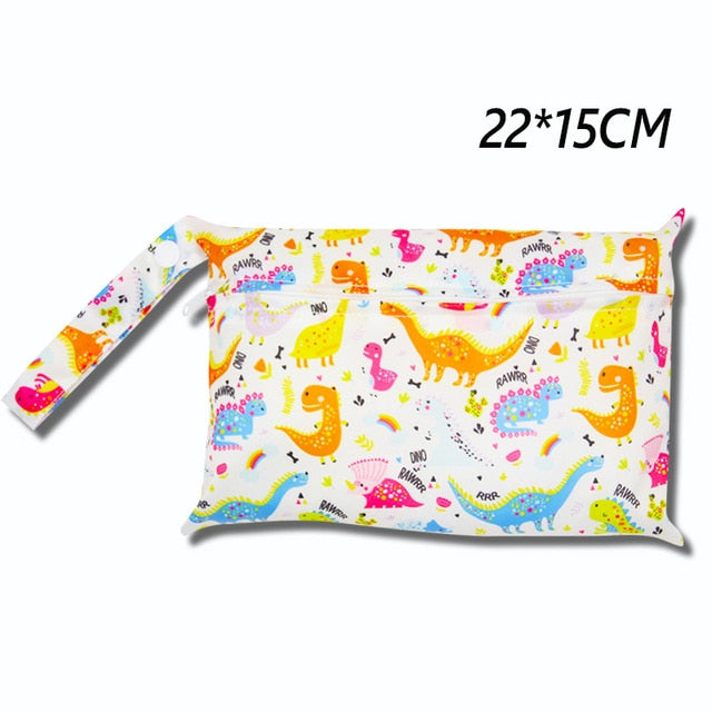 Cute Cartoon Striped Baby Diaper Bag Waterproof Travel Maternity Small Wet Bags for Mommy Storage Stroller Accessories 28*30cm