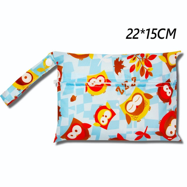 Cute Cartoon Striped Baby Diaper Bag Waterproof Travel Maternity Small Wet Bags for Mommy Storage Stroller Accessories 28*30cm