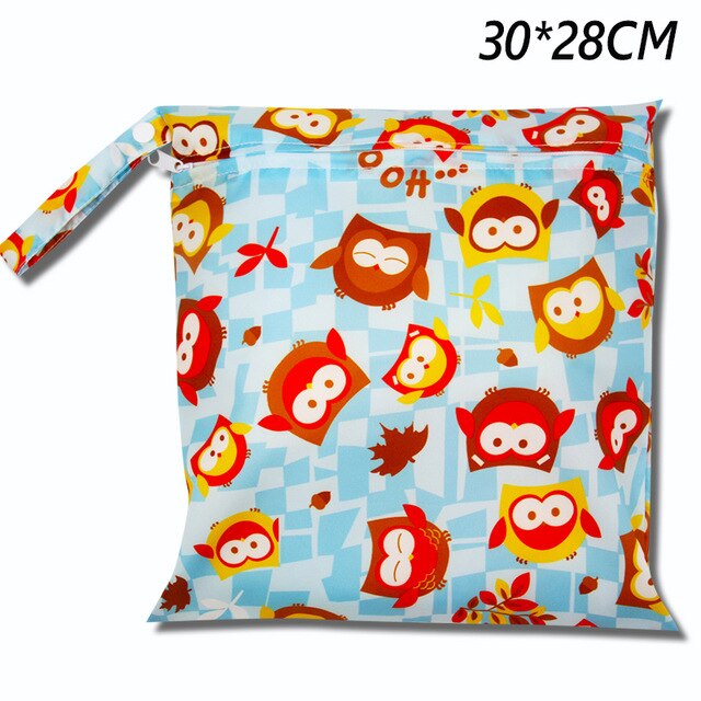 Cute Cartoon Striped Baby Diaper Bag Waterproof Travel Maternity Small Wet Bags for Mommy Storage Stroller Accessories 28*30cm