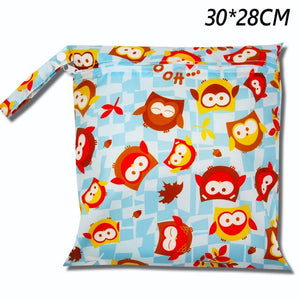 Cute Cartoon Striped Baby Diaper Bag Waterproof Travel Maternity Small Wet Bags for Mommy Storage Stroller Accessories 28*30cm