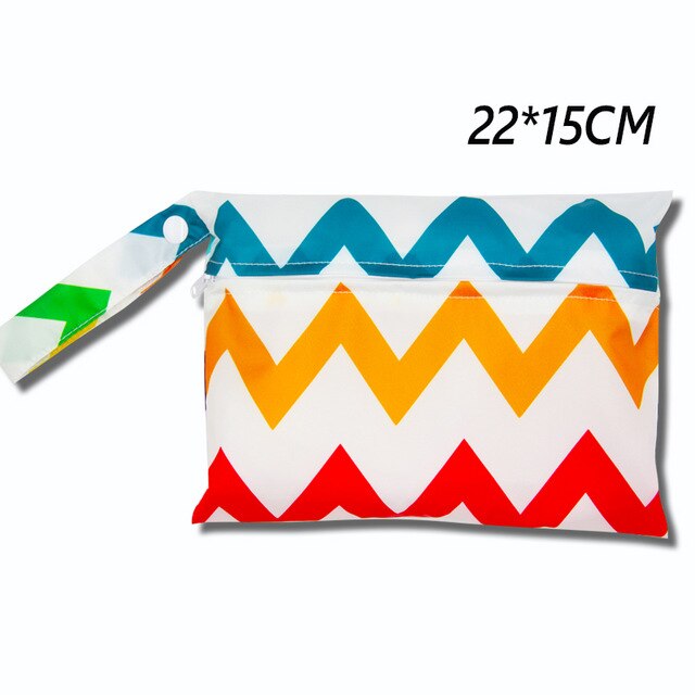 Cute Cartoon Striped Baby Diaper Bag Waterproof Travel Maternity Small Wet Bags for Mommy Storage Stroller Accessories 28*30cm