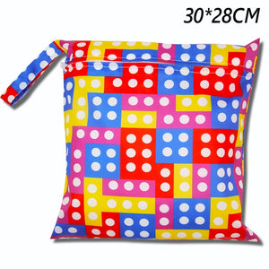 Cute Cartoon Striped Baby Diaper Bag Waterproof Travel Maternity Small Wet Bags for Mommy Storage Stroller Accessories 28*30cm