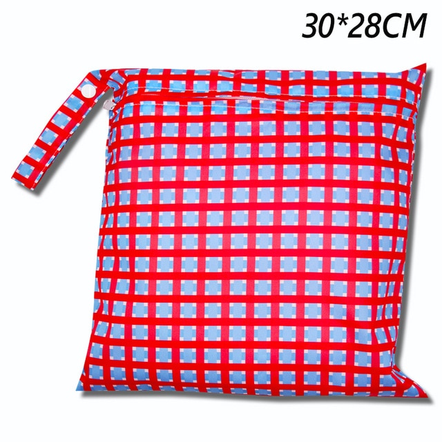 Cute Cartoon Striped Baby Diaper Bag Waterproof Travel Maternity Small Wet Bags for Mommy Storage Stroller Accessories 28*30cm
