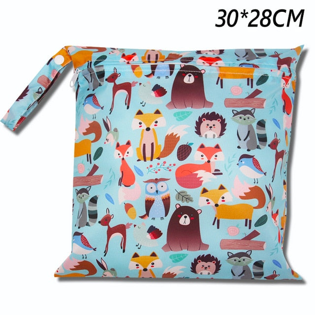 Cute Cartoon Striped Baby Diaper Bag Waterproof Travel Maternity Small Wet Bags for Mommy Storage Stroller Accessories 28*30cm