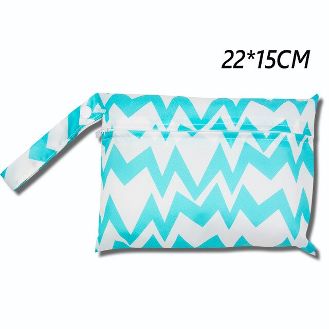Cute Cartoon Striped Baby Diaper Bag Waterproof Travel Maternity Small Wet Bags for Mommy Storage Stroller Accessories 28*30cm