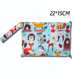 Cute Cartoon Striped Baby Diaper Bag Waterproof Travel Maternity Small Wet Bags for Mommy Storage Stroller Accessories 28*30cm